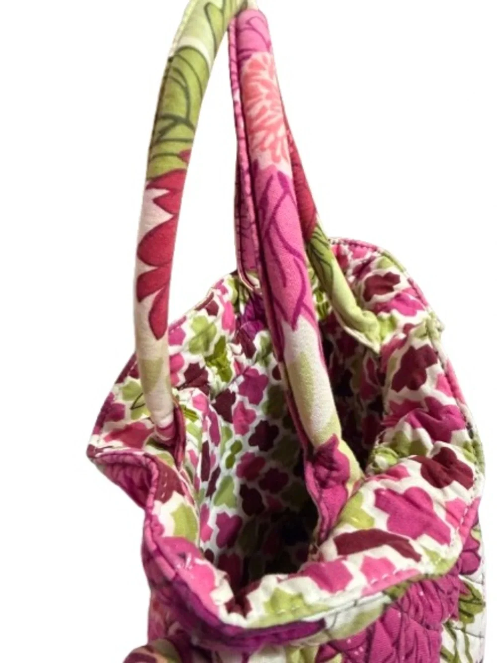 🎉HOST PICK Vera Bradley”Hello Dahlia!”Cinch Bucket Handbag-Retired Pink&Green